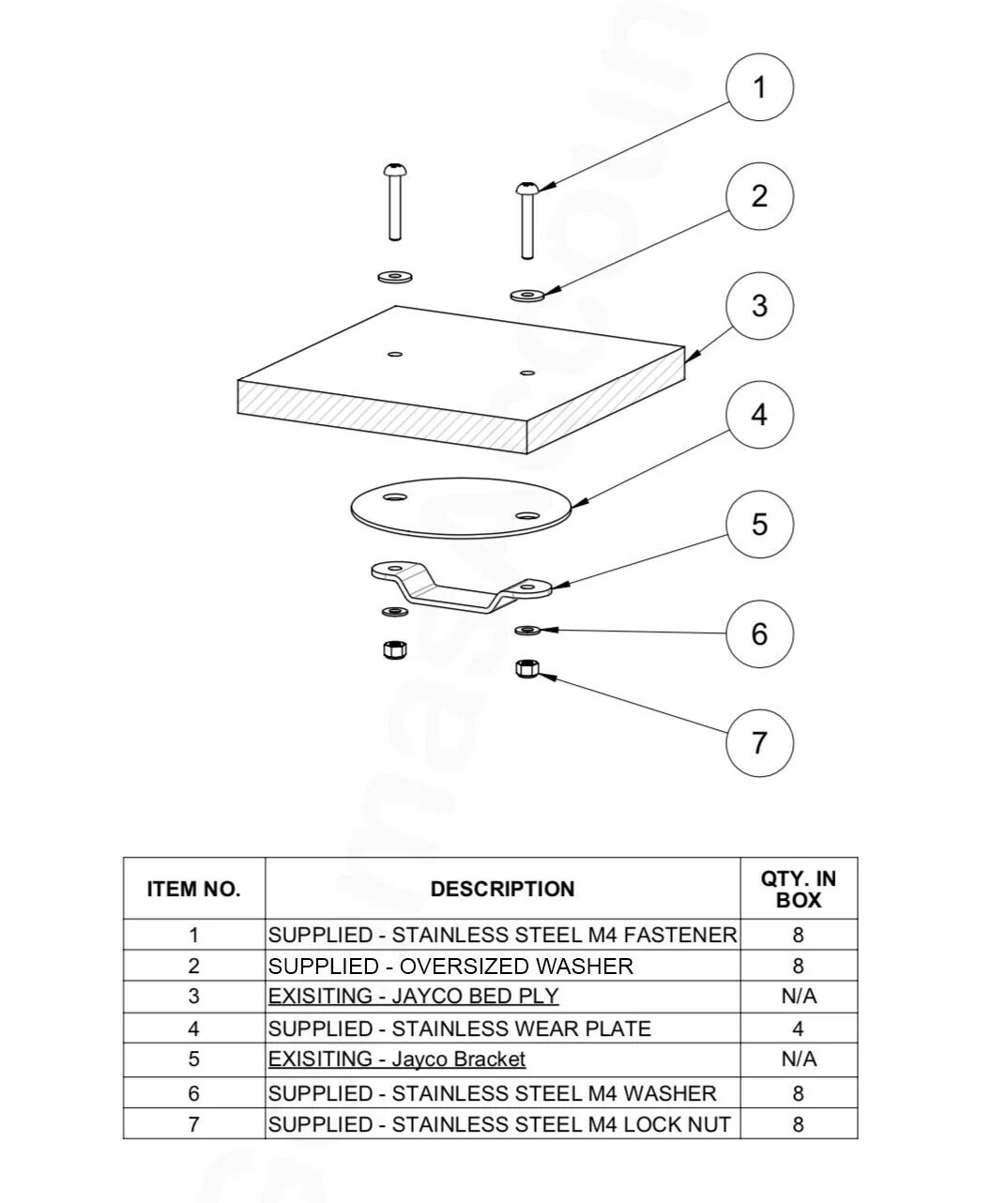 Bed End Plywood Protectors for Jayco Campers (set of 4) - Image 3
